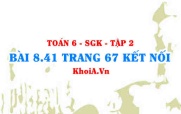 Bài 8.41 trang 67 Toán 6 Tập 2 Kết nối tri thức